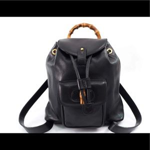 Gucci Vintage Bamboo Backpack Leather Mini.